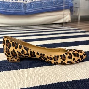 J Crew Lily Calf Hair Leopard Print Flats